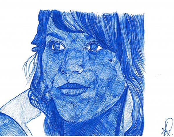 Je réalise des portraits sur divers supports papier : au bic, à l'encre de chine, au crayon, selon l'inspiration Je réalise des portraits sur divers supports papier : au bic, à l'encre de chine, au crayon, selon l'inspiration
